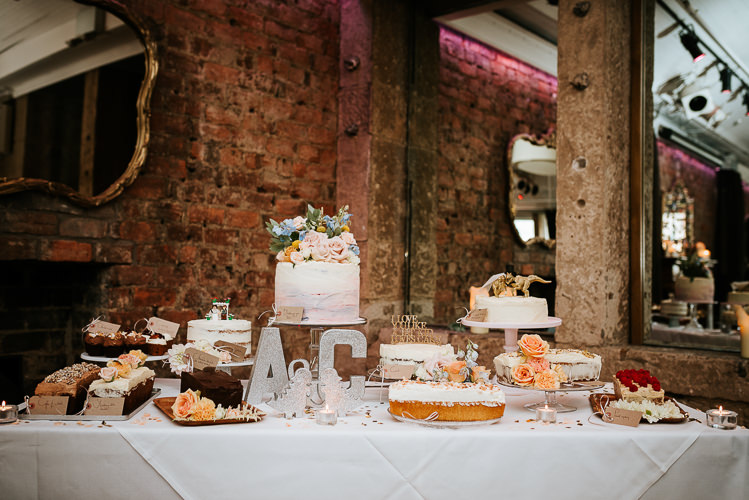 Wedding Cakes Dessert Table Glitter Dinosaurs Toppers Fun Quirky | Glitter Dinosaurs City Wedding https://struvephotography.co.uk/