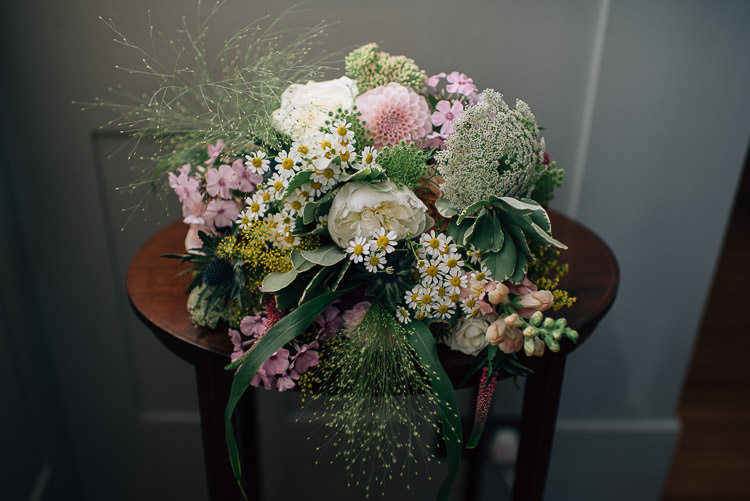 Bouquet Flowers Bride Bridal Dahlia Peony Pink Daisy Festival Bohemian Glamping Wedding https://theshannons.photography/