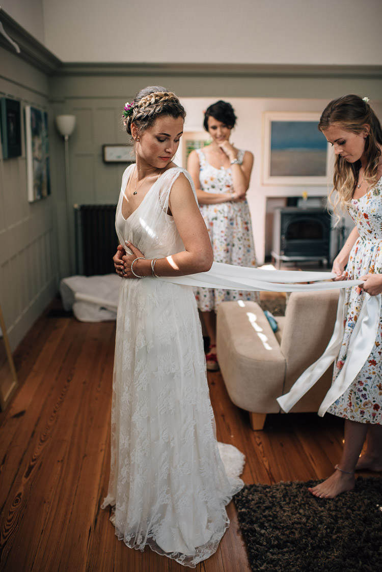 Lace Dress Gown Bride Bridal Charlie Brear Straps Sash Festival Bohemian Glamping Wedding https://theshannons.photography/