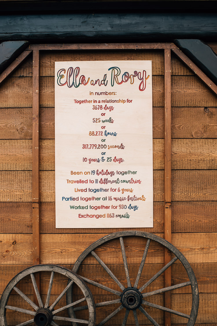 Engraved Wooden Sign Rainbow Signage Story Festival Bohemian Glamping Wedding https://theshannons.photography/