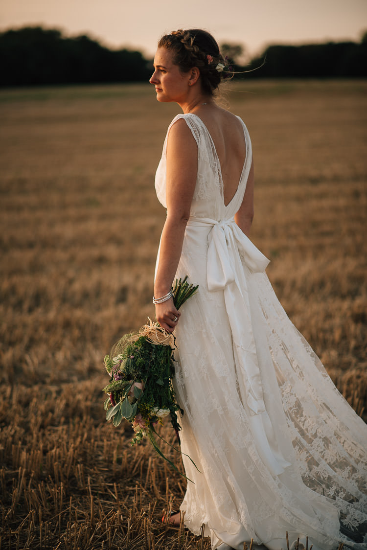 Lace Dress Gown Bride Bridal Charlie Brear Straps Sash Festival Bohemian Glamping Wedding https://theshannons.photography/