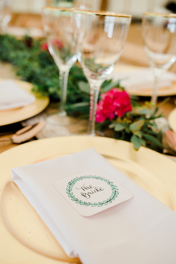 Botanical Wreath Place Name Card Outdoorsy Late Summer Marquee Wedding Ideas http://www.esmefletcher.com/