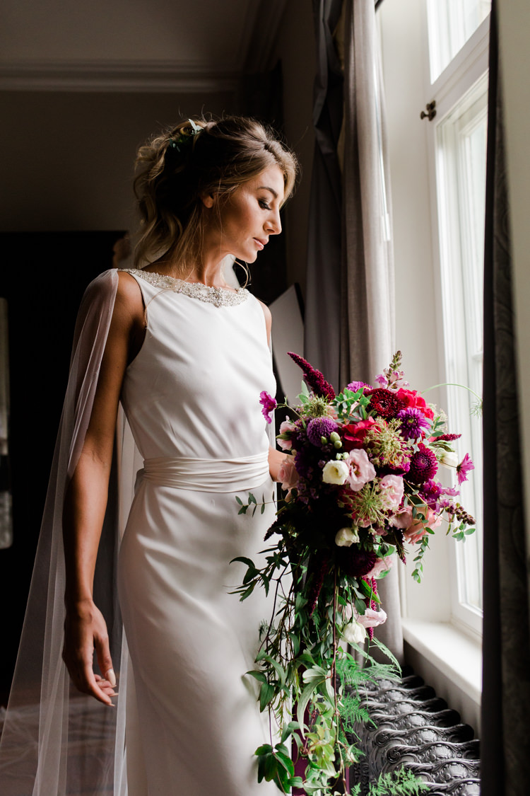 High Neck Dress Gown Bride Bridal Outdoorsy Late Summer Marquee Wedding Ideas http://www.esmefletcher.com/