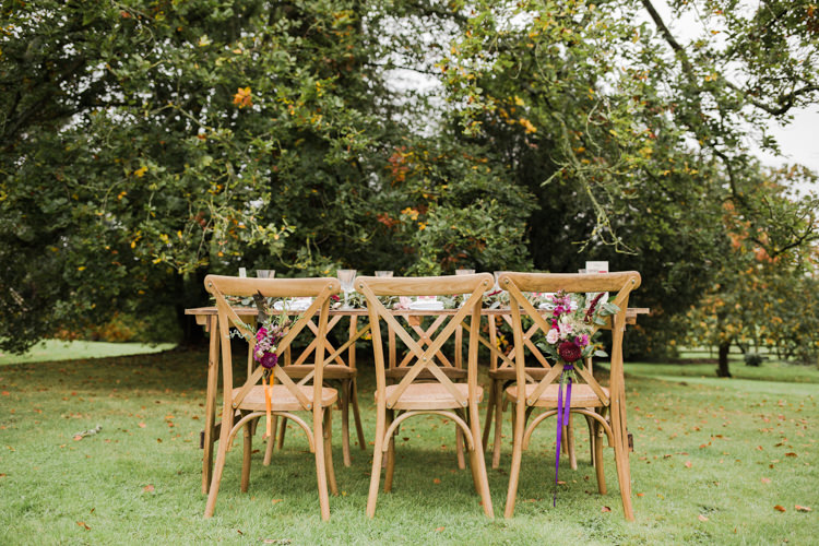 Table Scape Wooden Furniture Outdoorsy Late Summer Marquee Wedding Ideas http://www.esmefletcher.com/