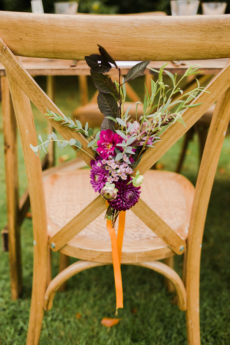 Chairs Flowers Decor Red Purple Plum Outdoorsy Late Summer Marquee Wedding Ideas http://www.esmefletcher.com/