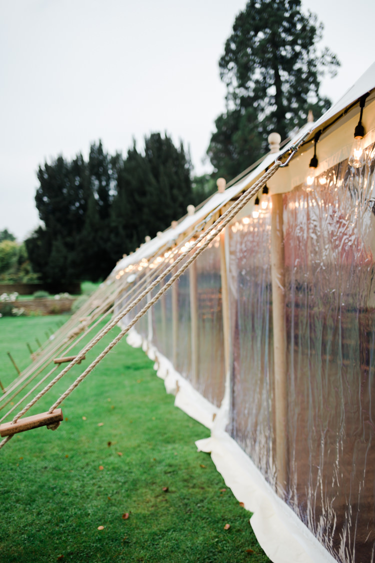Pole Tent Clear Sides Festoon Lights Outdoorsy Late Summer Marquee Wedding Ideas http://www.esmefletcher.com/