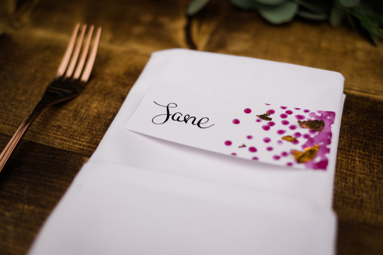 Glitter Gold Dots Table Name Stationery Outdoorsy Late Summer Marquee Wedding Ideas http://www.esmefletcher.com/