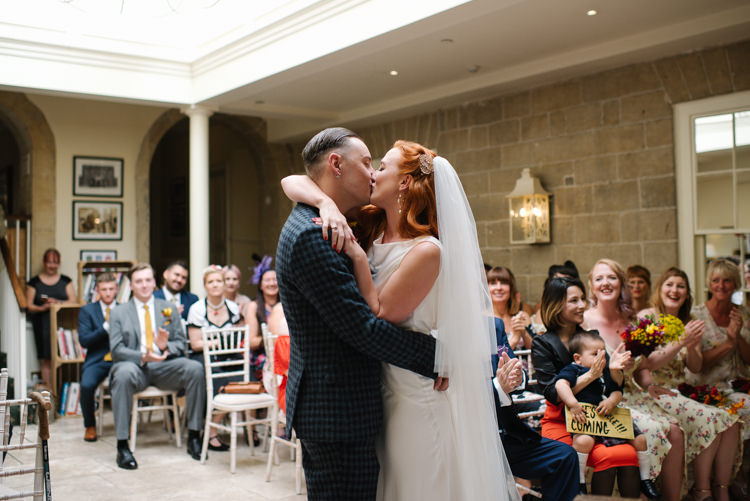 Groom Style Harris Tweed Three Piece Waistcoat Blue Mustard Bride Bridal Ghost Dress Gown Veil Silk Homemade Street Party Back Garden Wedding http://www.foxmoonphotography.com/