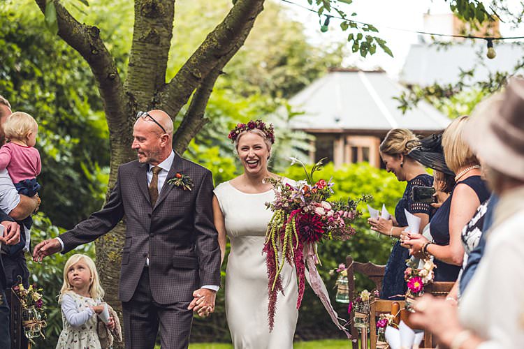 Bride Bridal Dress Gown Ghost Bias Flower Floral Crown Bouquet Ribbon Pink Indie Back Garden Bespoke Party Wedding https://www.babbphoto.com/