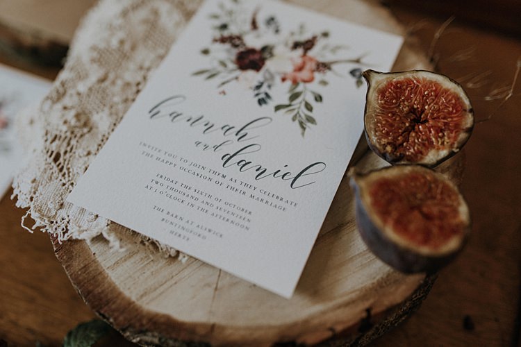 Stationery Invite Invitations Calligraphy Floral Banquets Bonfires Autumn Wedding Ideas https://lolarosephotography.com/