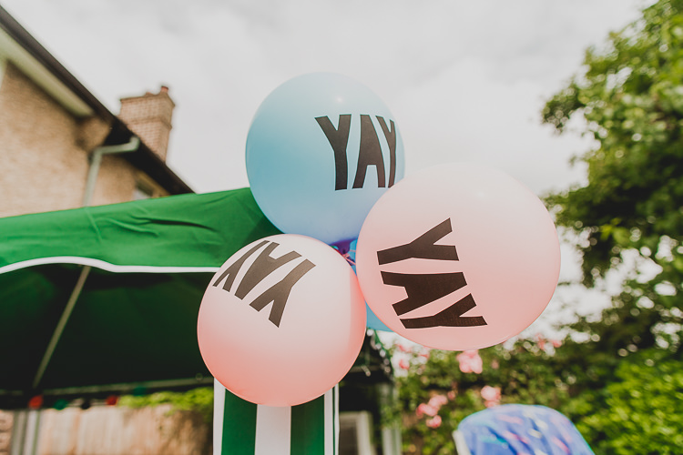 YAY Balloons Bright Colourful DIY Back Garden Wedding http://jonnymp.com/