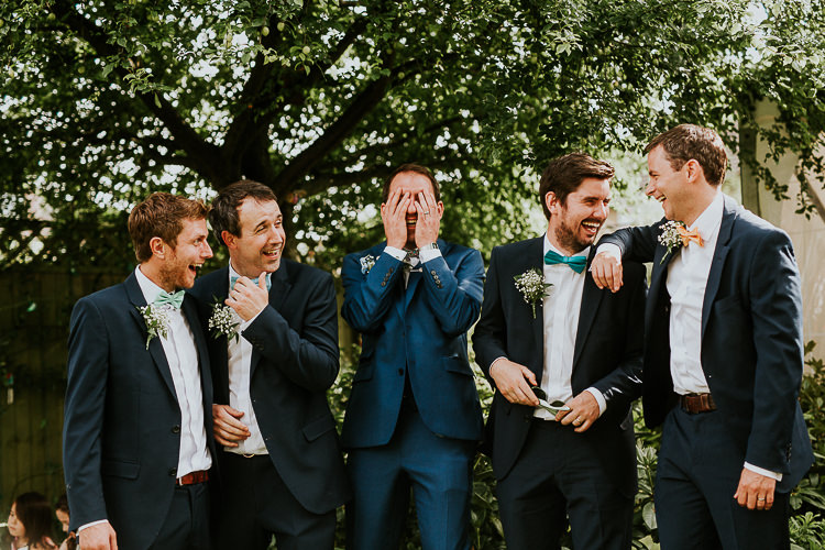 Bow Tie Groomsmen Bright Colourful DIY Back Garden Wedding http://jonnymp.com/