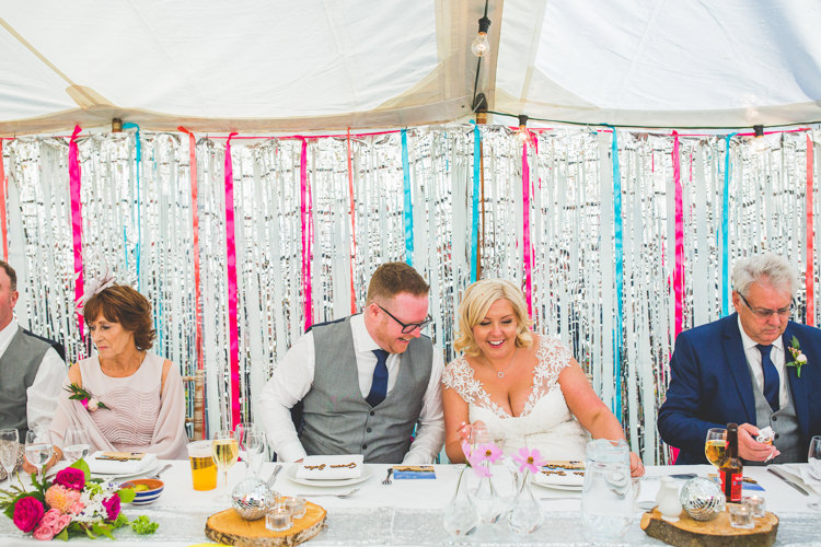 Silver Streamer Backdrop Rainbow Farm Creative Wedding http://www.livvy-hukins.co.uk/