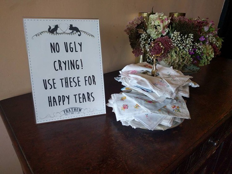 No Ugly Crying Happy Tears Handkerchief Opulent Eccentric Berry Gold Wedding https://mattaustinimages.co.uk/