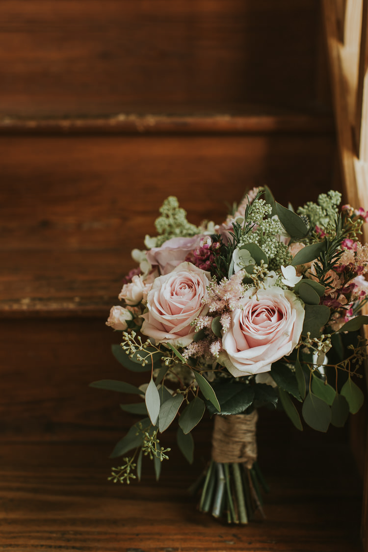 Bouquet Flowers Bride Bridal Pink Rose Foliage Sperry Tent Marquee Farm Wedding http://www.paulunderhill.com/