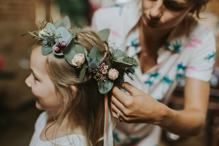 Flower Girl Crown Headdress Sperry Tent Marquee Farm Wedding http://www.paulunderhill.com/