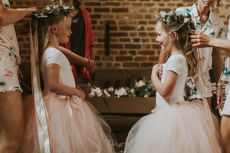 Flower Girls Tulle Skirts Tutus Ribbons Crowns Sperry Tent Marquee Farm Wedding http://www.paulunderhill.com/