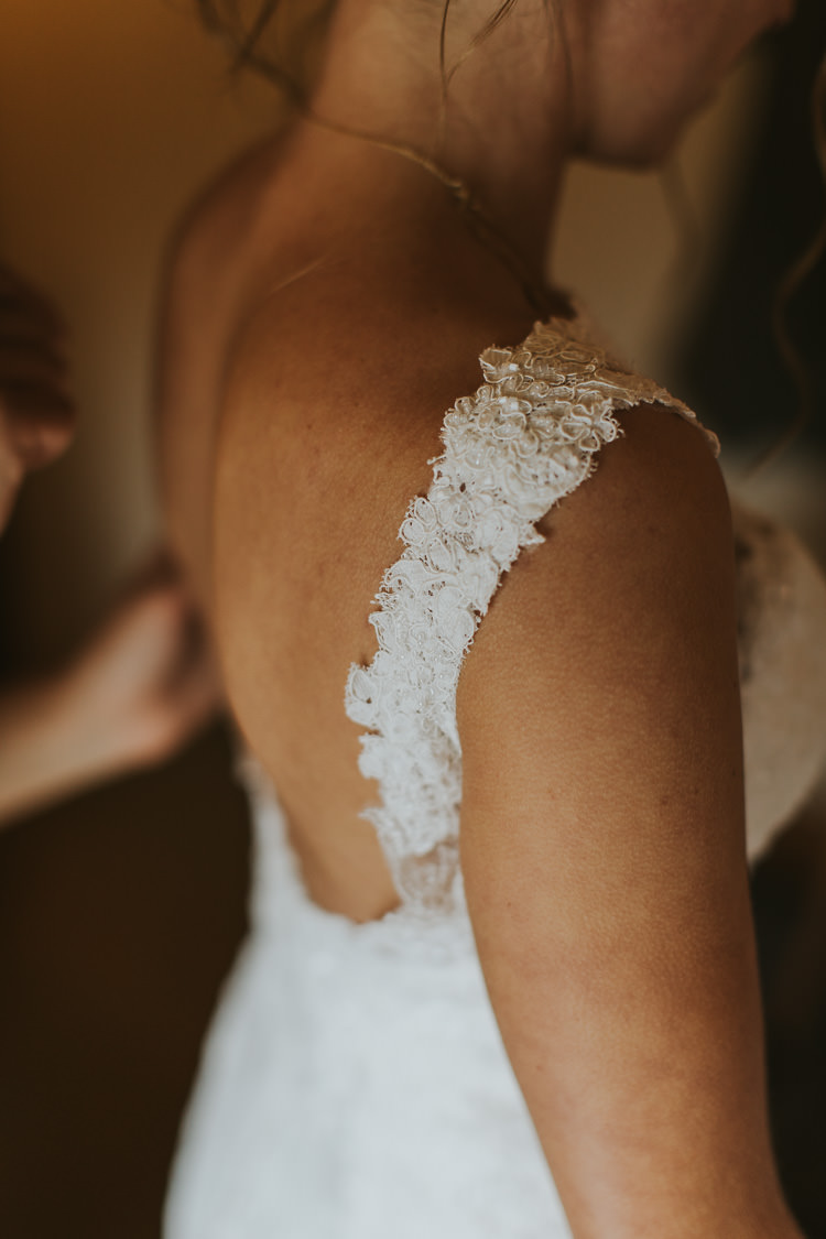 Lace Strap Dress Gown Bride Bridal Sperry Tent Marquee Farm Wedding http://www.paulunderhill.com/