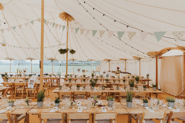 Long Rustic Tables Chairs Sperry Tent Marquee Farm Wedding http://www.paulunderhill.com/