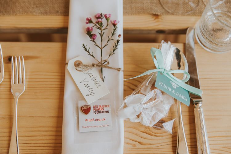 Place Setting Name Luggage Tag Twine Flowers Napkin Sperry Tent Marquee Farm Wedding http://www.paulunderhill.com/