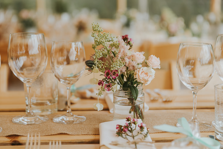 Jar Flowers Pink Pretty Hessian Burlap Sperry Tent Marquee Farm Wedding http://www.paulunderhill.com/