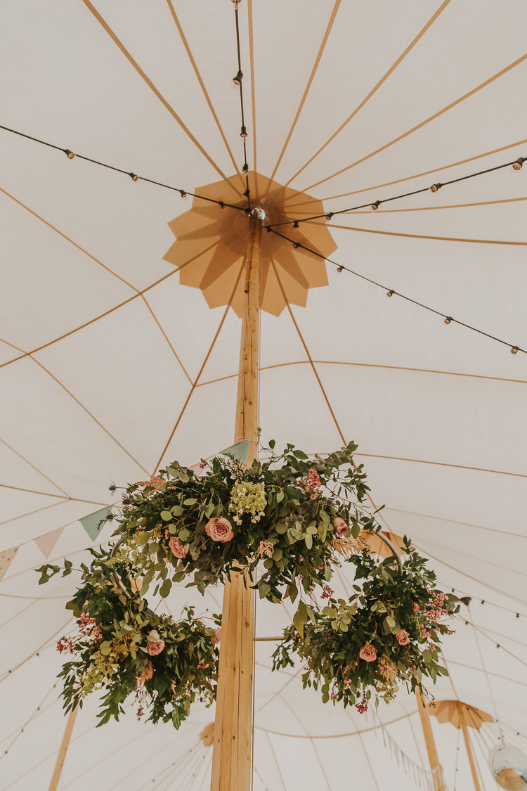 Hanging Flower Installation Ceiling Sperry Tent Marquee Farm Wedding http://www.paulunderhill.com/