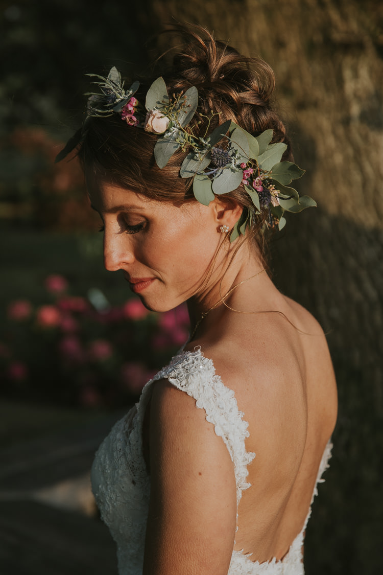 Flower Crown Bride Bridal Greenery Sperry Tent Marquee Farm Wedding http://www.paulunderhill.com/