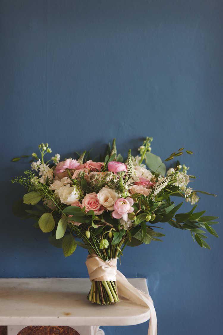 Bride Bridal Bouquet Pink Pastel Silk Ribbon Elegant DIY Country Manor Wedding http://www.bengoode.com/
