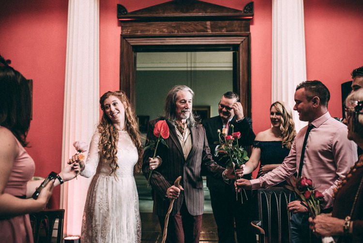 Aisle Bouquet Assembly Collecting Flowers Opulent Eccentric Berry Gold Wedding https://mattaustinimages.co.uk/
