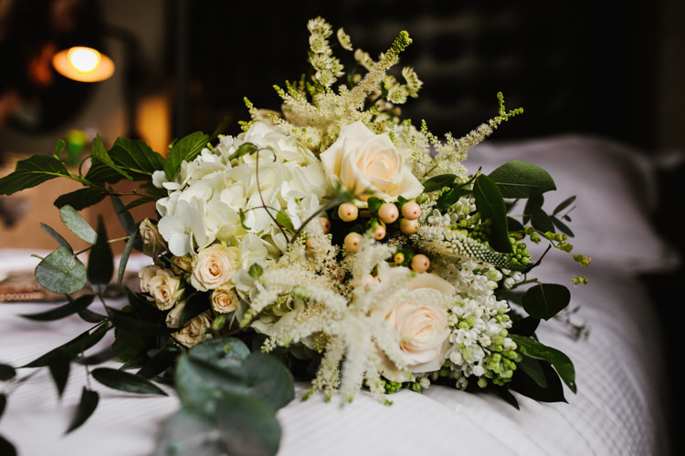 Bouquet Flowers Bride Bridal Eucalyptus Rose Astilbe White Green Fun Town Hall Countryside Gardens Cat Wedding http://www.allymphotography.com/