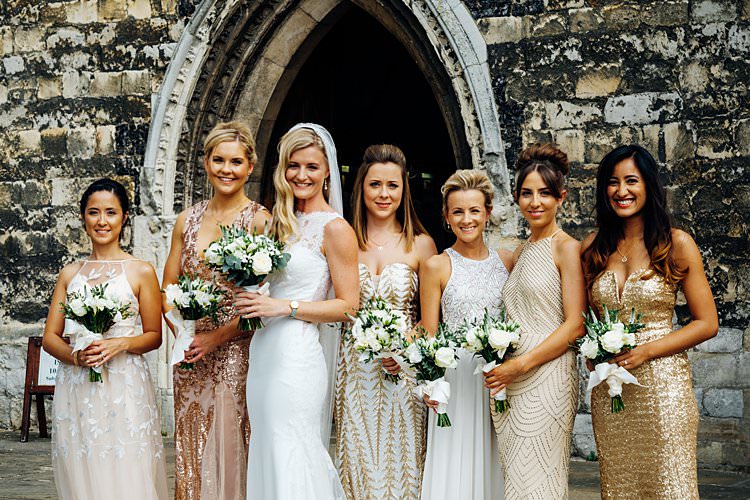 Gold Sequin Bridesmaid Dresses Stylish Country House Rave Wedding http://www.mariannechua.com/
