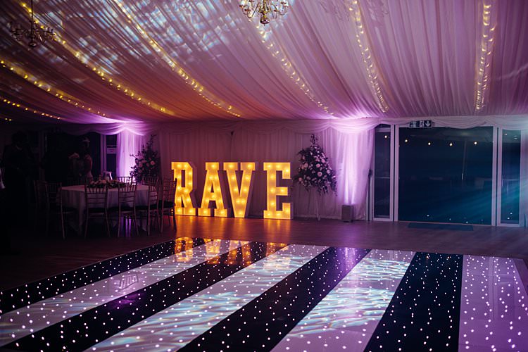 Letter Lights Fairy Dance Floor Stylish Country House Rave Wedding http://www.mariannechua.com/