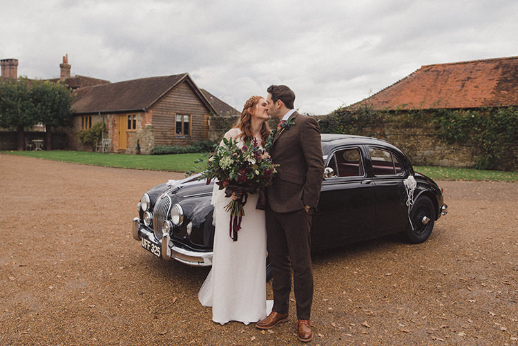 Classic Car Transport Joyful Warm Cosy Autumn Barn Wedding http://www.rebeccadouglas.co.uk/