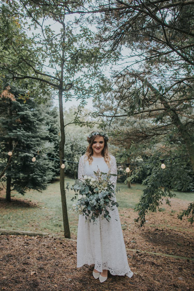 Monsoon Lace Dress Gown Top Skirt Bride Bridal Sleeves Whimsical Green Copper Rustic DIY Wedding http://www.brookrosephotography.co.uk/