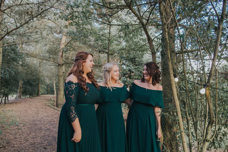 Off Shoulder Bardot Bridesmaid Dress Whimsical Green Copper Rustic DIY Wedding http://www.brookrosephotography.co.uk/