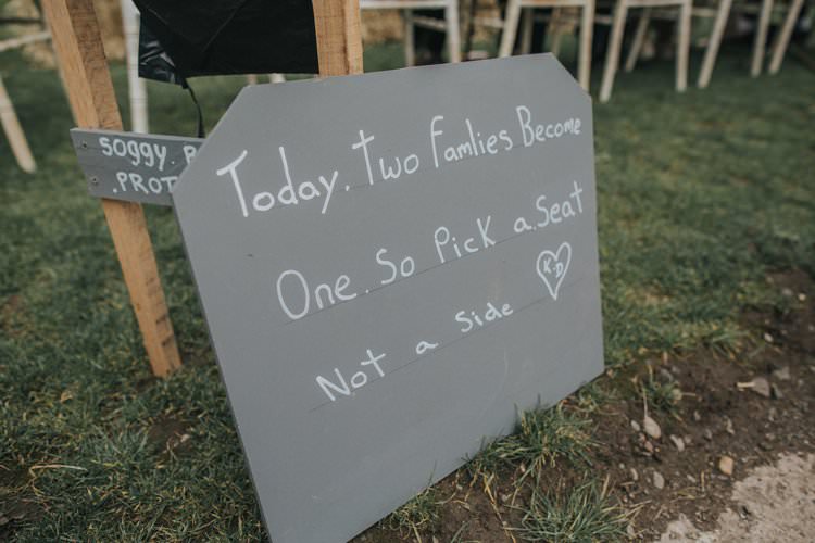 Ceremony Sign Whimsical Green Copper Rustic DIY Wedding http://www.brookrosephotography.co.uk/