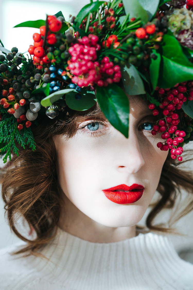 Make Up Bride Bridal Lips Red Green Winter Wonderland Wedding Ideas http://www.angelawardbrown.com/