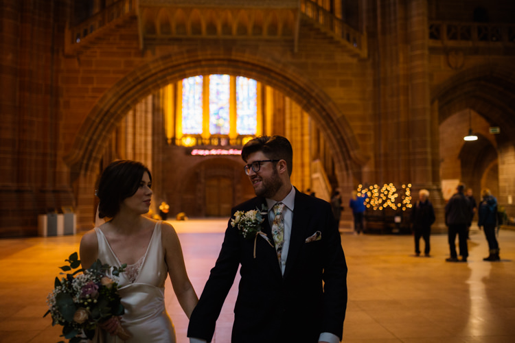 Bride Bridal Gown Dress Lace Insert Silk V Neck Bias Bouquet Groom Pocket Square Playful Metallic Zoo Winter Wedding https://www.jennbrookesphotographer.com/