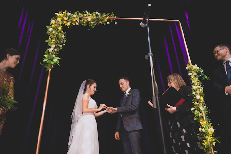 Botanical Gold Sequin Music Hall Wedding http://sashaweddings.co.uk/