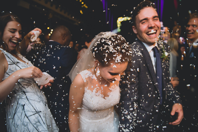 Confetti Botanical Gold Sequin Music Hall Wedding http://sashaweddings.co.uk/