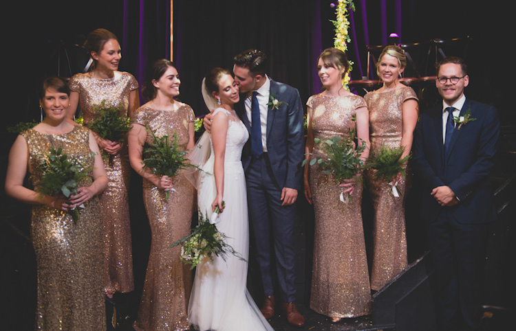Botanical Gold Sequin Music Hall Wedding http://sashaweddings.co.uk/