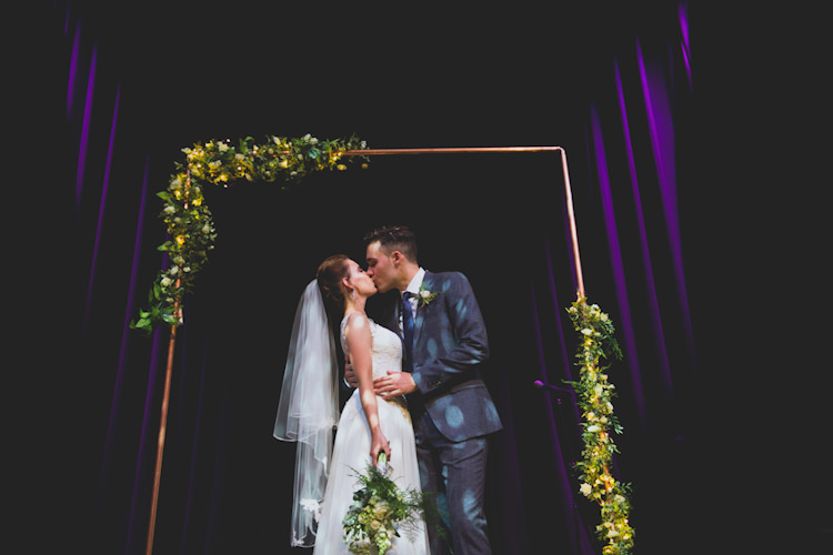 Botanical Gold Sequin Music Hall Wedding http://sashaweddings.co.uk/