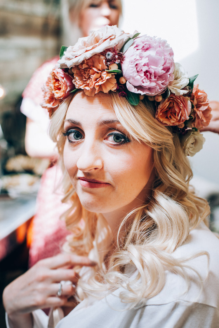 Peony Flower Crown Bride Bridal Flowery Bohemian Secret Garden Wedding https://caseyavenue.co.uk/