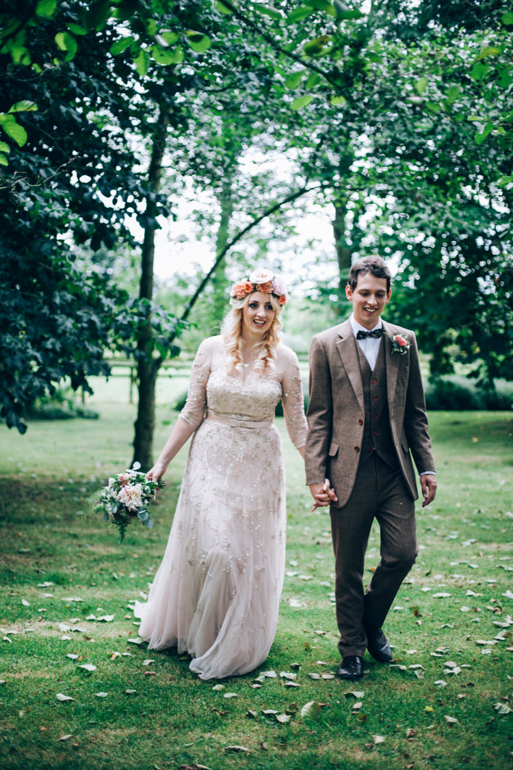 Wendy Makin Sequin Blush Dress Gown Bride Bridal Flowery Bohemian Secret Garden Wedding https://caseyavenue.co.uk/