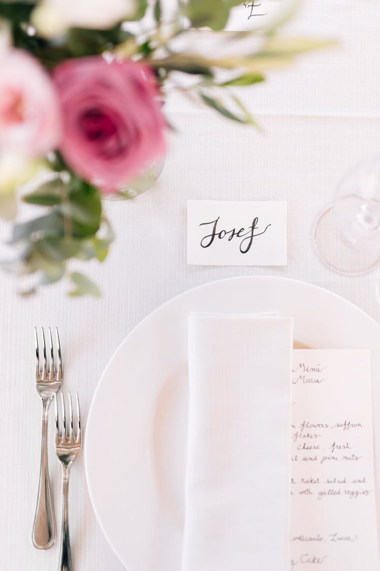 Italy Destination Wedding Olive Trees Simple Outdoor Reception Summer Spring Menu Table Calligraphy | Romantic Garden Elopement Tuscany http://purewedding.it/en