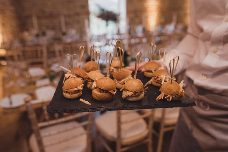 Canapes Joyful Warm Cosy Autumn Barn Wedding http://www.rebeccadouglas.co.uk/