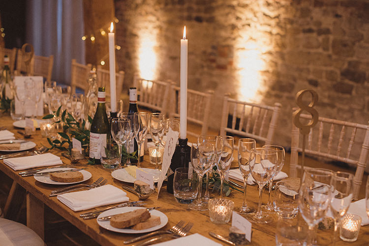 Tablescape Long Tables Candles Decor Joyful Warm Cosy Autumn Barn Wedding http://www.rebeccadouglas.co.uk/