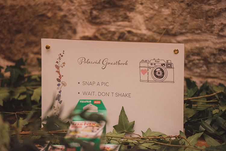 Polariod Guest Book Joyful Warm Cosy Autumn Barn Wedding http://www.rebeccadouglas.co.uk/