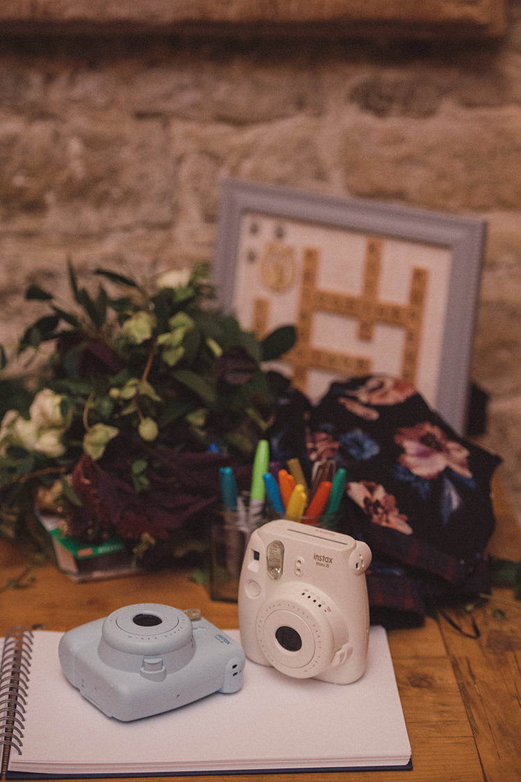 Polariod Instax Guest Book Joyful Warm Cosy Autumn Barn Wedding http://www.rebeccadouglas.co.uk/