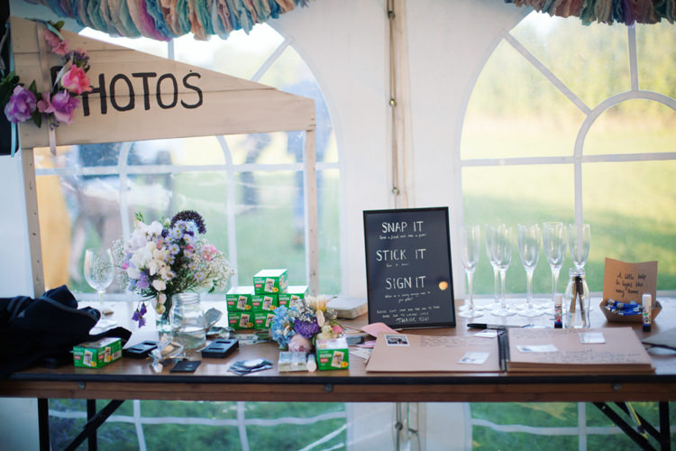 Polariod Photo Booth Relaxed Lavender Farm Marquee Wedding https://sashaleephotography.com/